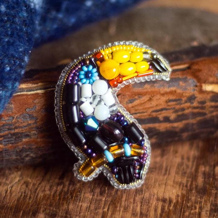 Kit de broderie perle à faire soi-même oiseau, kit de fabrication de bijoux toucan, motif de broderie broche en perles, cadeau fait main pour mère - Canada