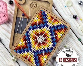 DIY Wooden Needle Holder, Beaded Craft Box, Needle Case Bead Embroidery Kit, Personalized Gift for Crafter
