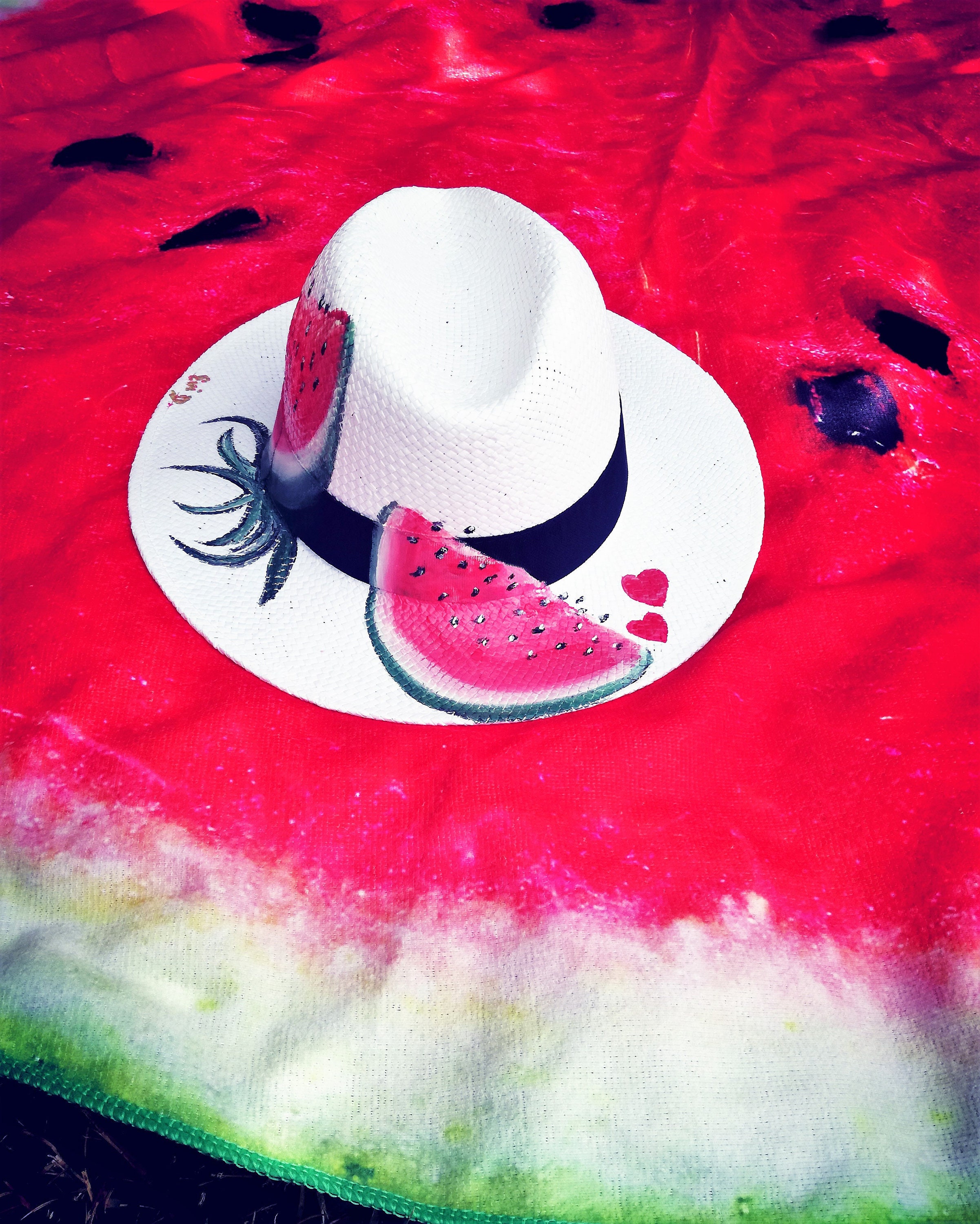 Gorgeous hand painted Watermelon Hat Dalix Watermelon Hat main image 4