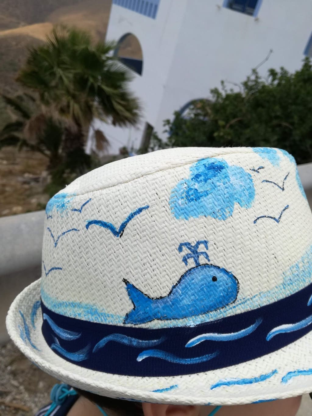 Kids Summer Hat, Hand-painted Boy and Girl Hat, 'sailing Boat UPF