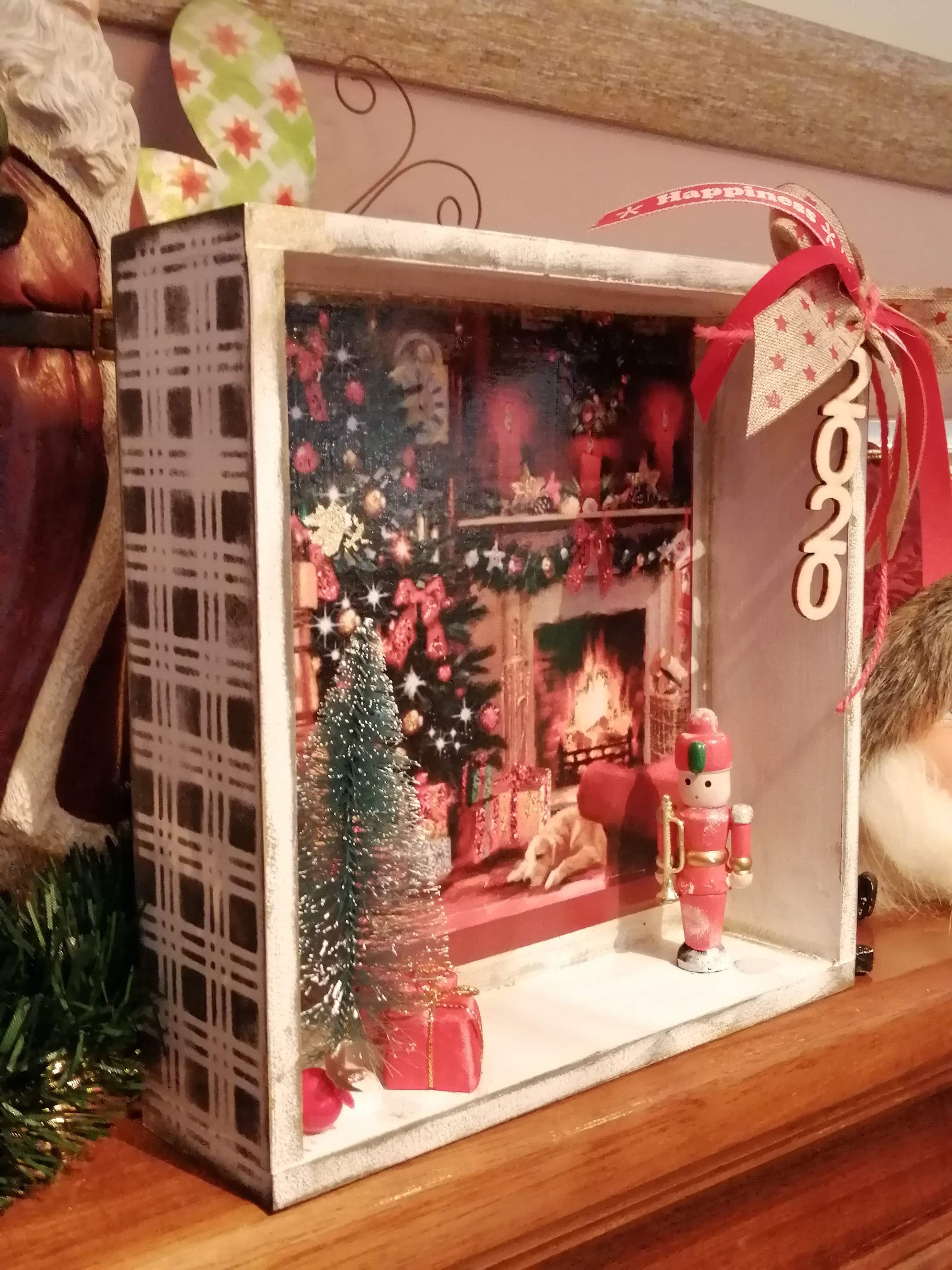 Christmas Shadow Box Wooden Shadowbox Display Christmas Etsy