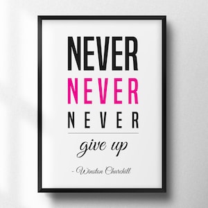 Don&#39;t give up, Printable poster, instant download, modern typography, poster digital print, trendy quote art, motivation posters