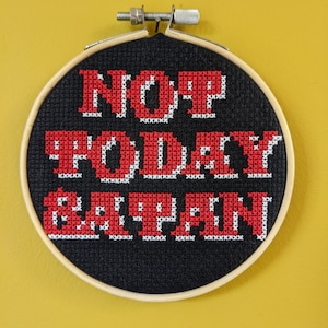 PDF! 4 Inch RuPaul&#39;s Drag Race Bianca Del Rio Not Today Satan inspired Cross Stitch Pattern