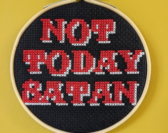 PDF! 4 Inch RuPaul's Drag Race Bianca Del Rio Not Today Satan inspired Cross Stitch Pattern