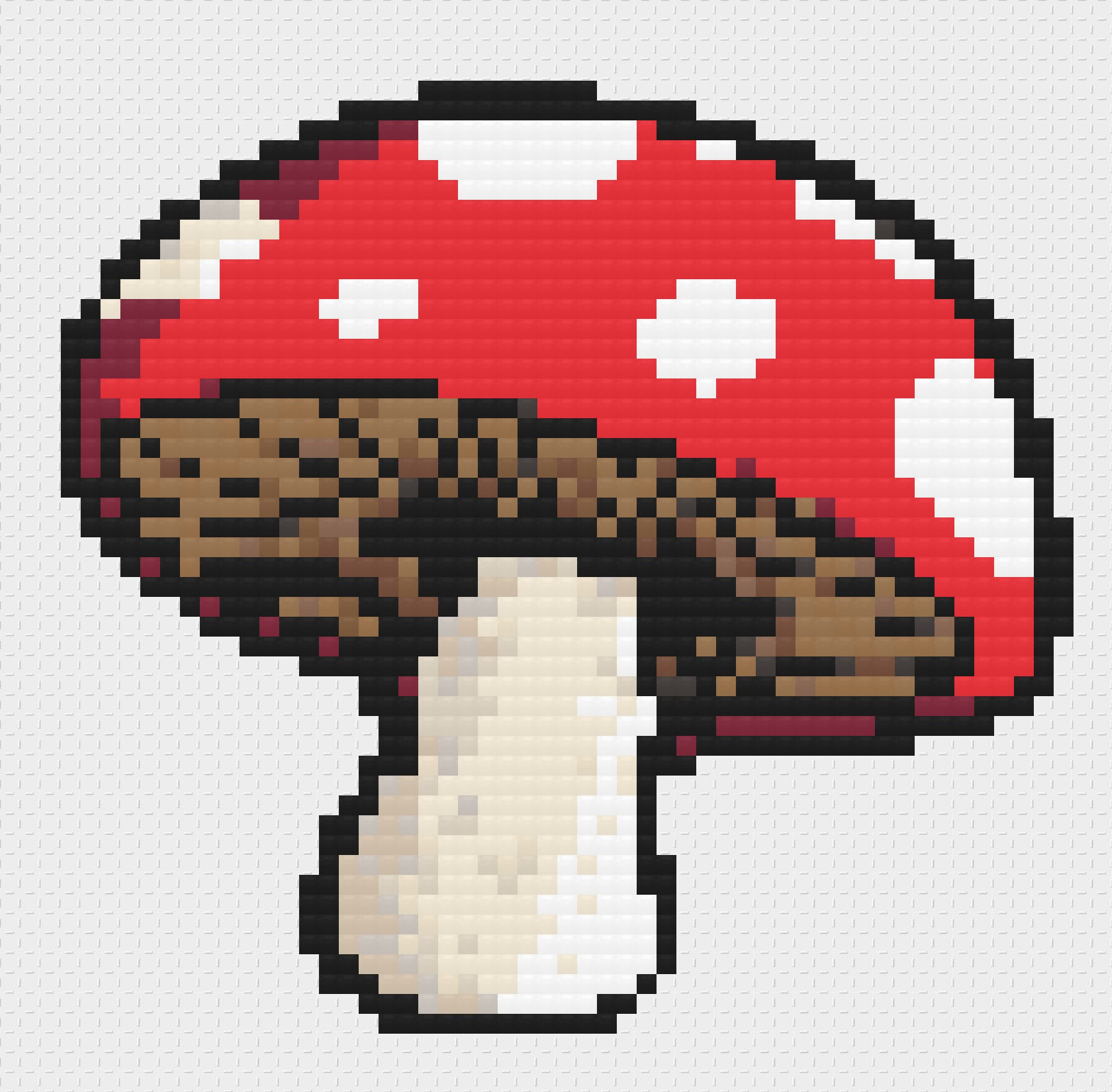 PDF! Pixel Inspired Fly Agaric Fairy Mushroom Cross Stitch
