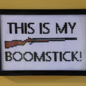 PDF! Evil Dead Inspired Cross Stitch Pattern. Fits in a 6x4 Frame. 14 count Aida pattern.