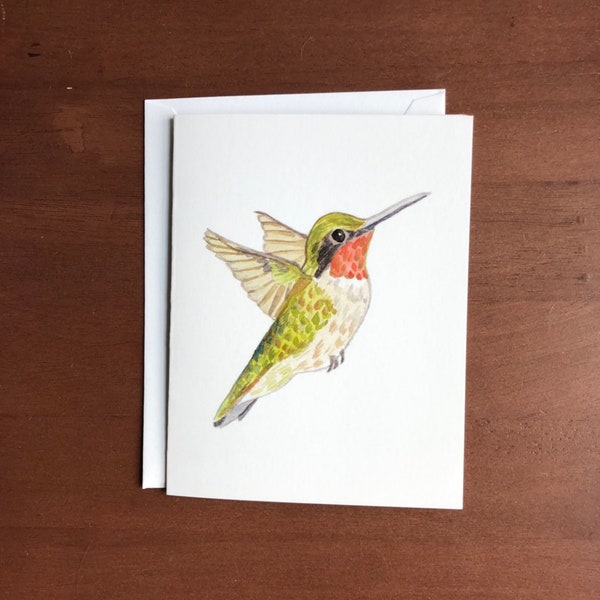 Hummingbird Notecard - Single Card - Bird Notecard - Just Because Card - Mother's Day Card - Bird Card - Stationery