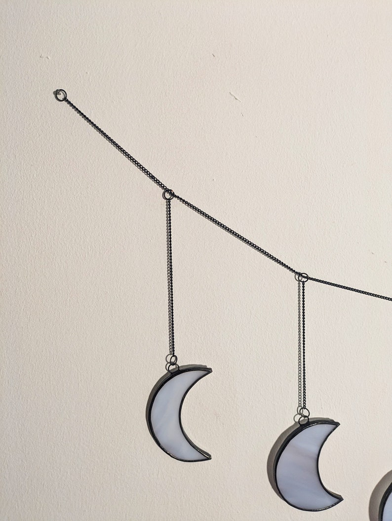 Moon Phases Wall Hanging, Crescent Moon Wall Hanging, Stained Glass