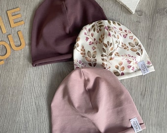 Beanie rollup Mütze für Babys- und Kinder Babymütze einlagig mit Rollsaum aus weichem Baumwolljersey für Frühjahr/Sommer