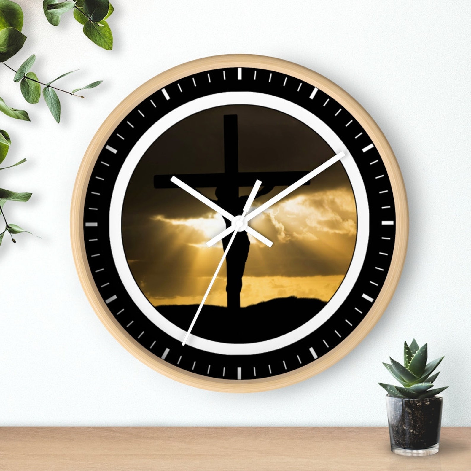 10 Wall Clock Christian 5 Jesus Christ Cross Etsy