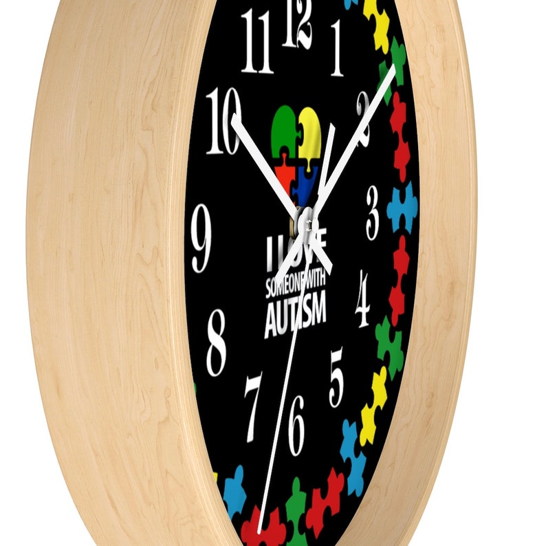 10 Wall Clock Autism 5 Light it up Blue Puzzle Piece Etsy