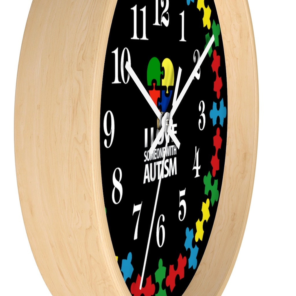 10 Wall Clock Autism 5 Light it up Blue Puzzle Piece Etsy
