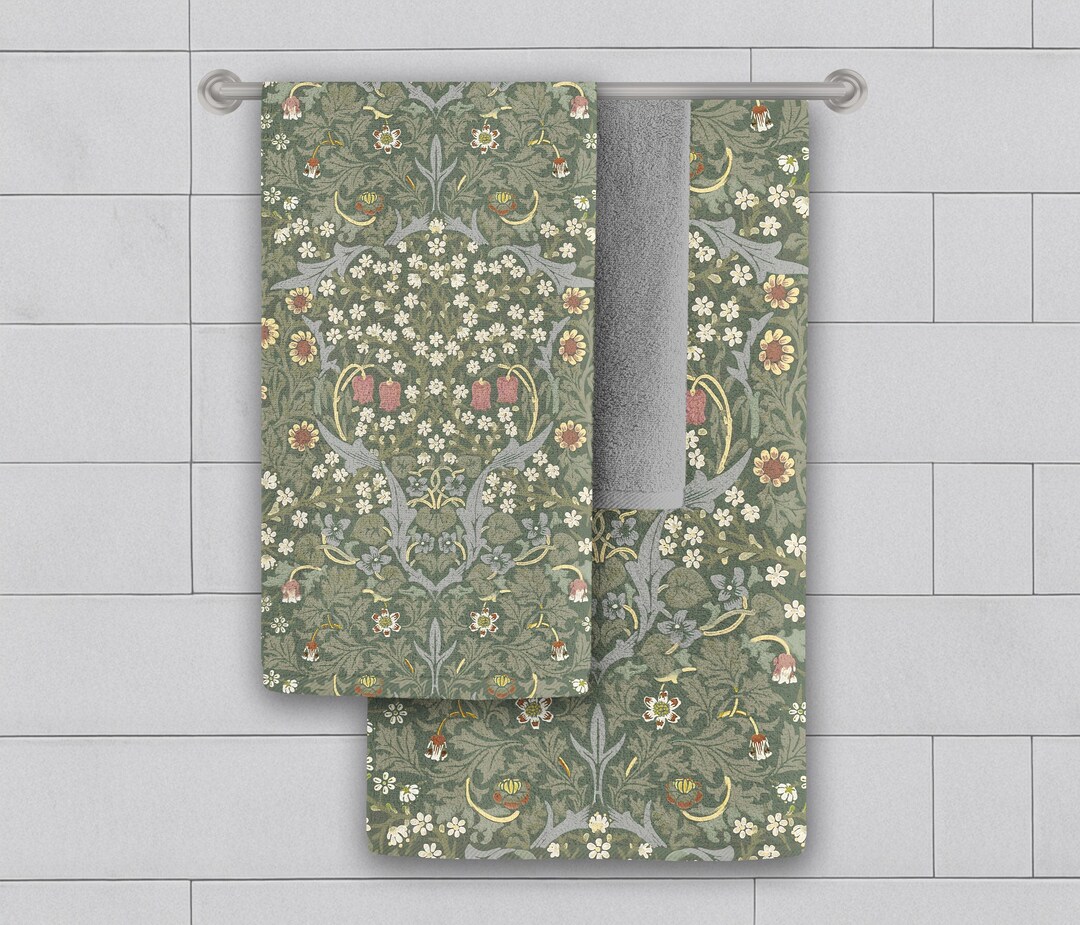 William Morris Blackthorn Pink Tulips Decorative Bath Towel #2 ...