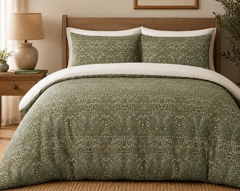 William Morris Blackthorn (PINK TULIPS) Duvet Cover Set 2 Vintage Floral Bedding