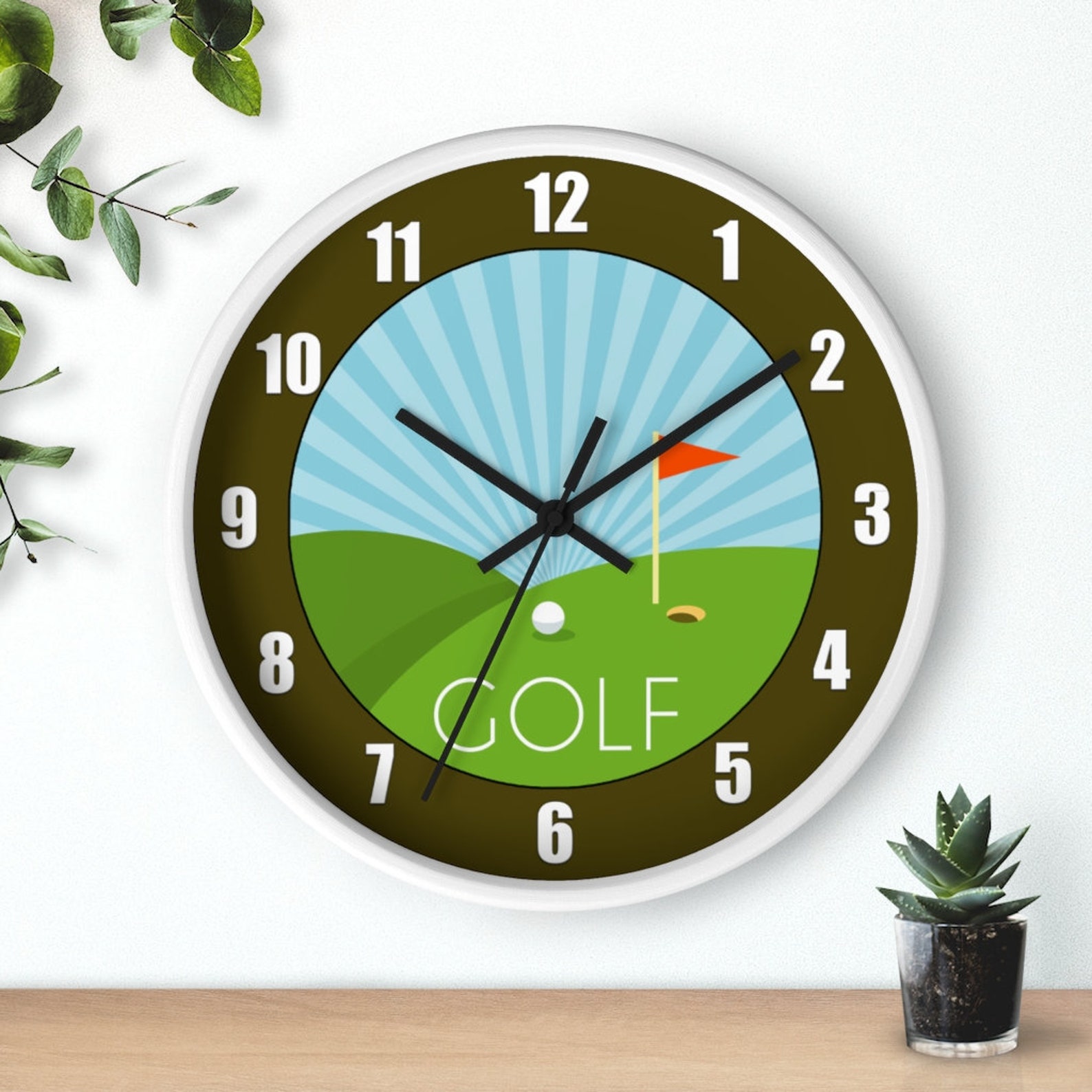 10 Wall Clock Golf 5 Sports Ball Game Golfer Tee Cart Etsy