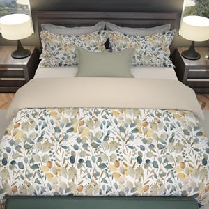 Botanical Duvet Cover & Pillow Shams #2 (4 Sizes), Country French Modern Farmhouse Bedding