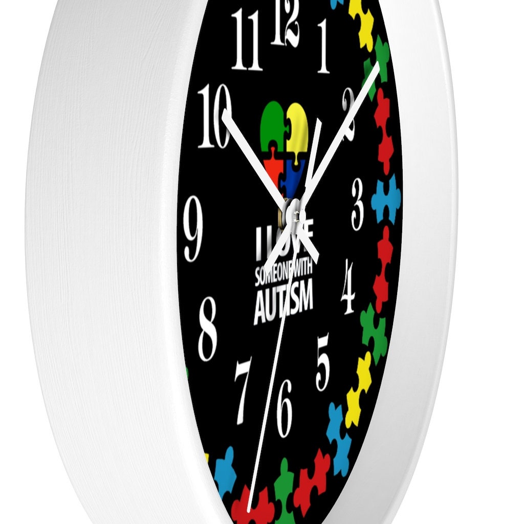 10 Wall Clock Autism 5 Light it up Blue Puzzle Piece Etsy