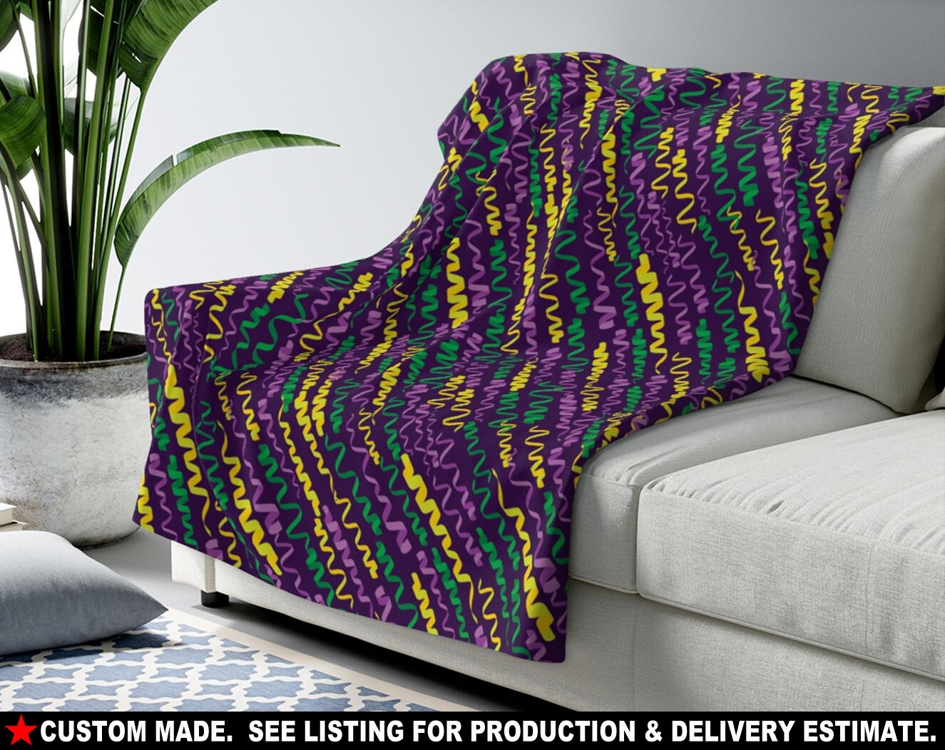 Mardi Gras 6 50x60 Throw Blanket New Orleans Etsy