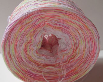 Lace Bobbel Weiss mit Regenbogengarn Neon