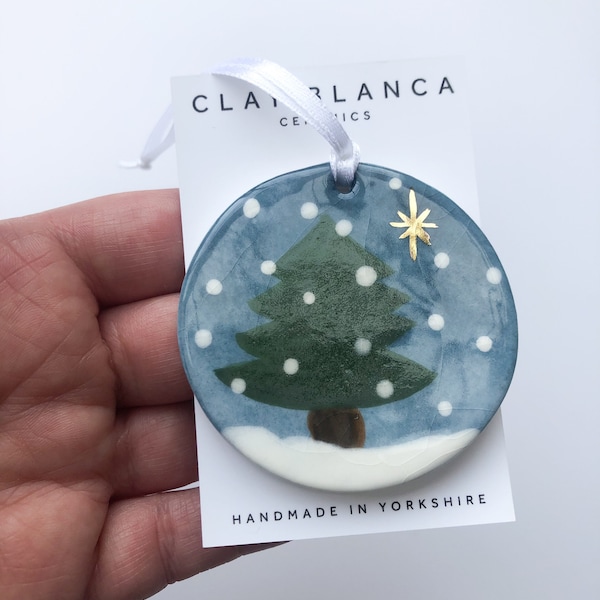 Hand painted Holy Night Christmas, ornament