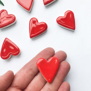 Small red ceramic heart magnet