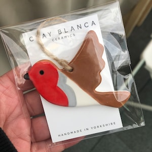 Hand painted Robin, ornament