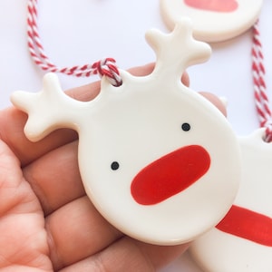Hand painted Rudolf reindeer Christmas, ornament