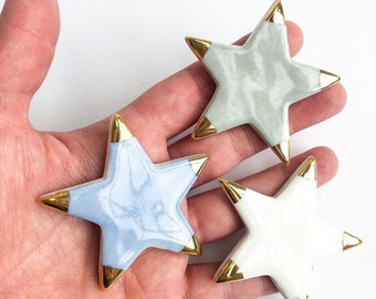 3x Pack Star Magnets with gold lustre tips