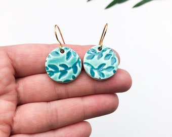 Turquoise green dangle earrings