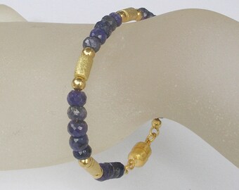 Blue Night Heaven" Sapphire Bracelet, Silver Plated