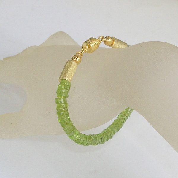 Green Star" Peridot Silber Armband