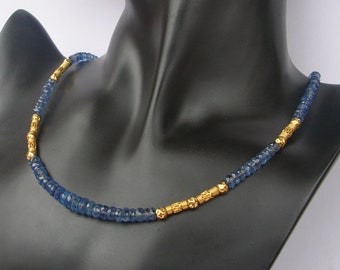 Kyanite silver necklace "Purple Blue Brilliance"
