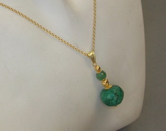 Green Gold Spirit "Emerald Silver Pendant