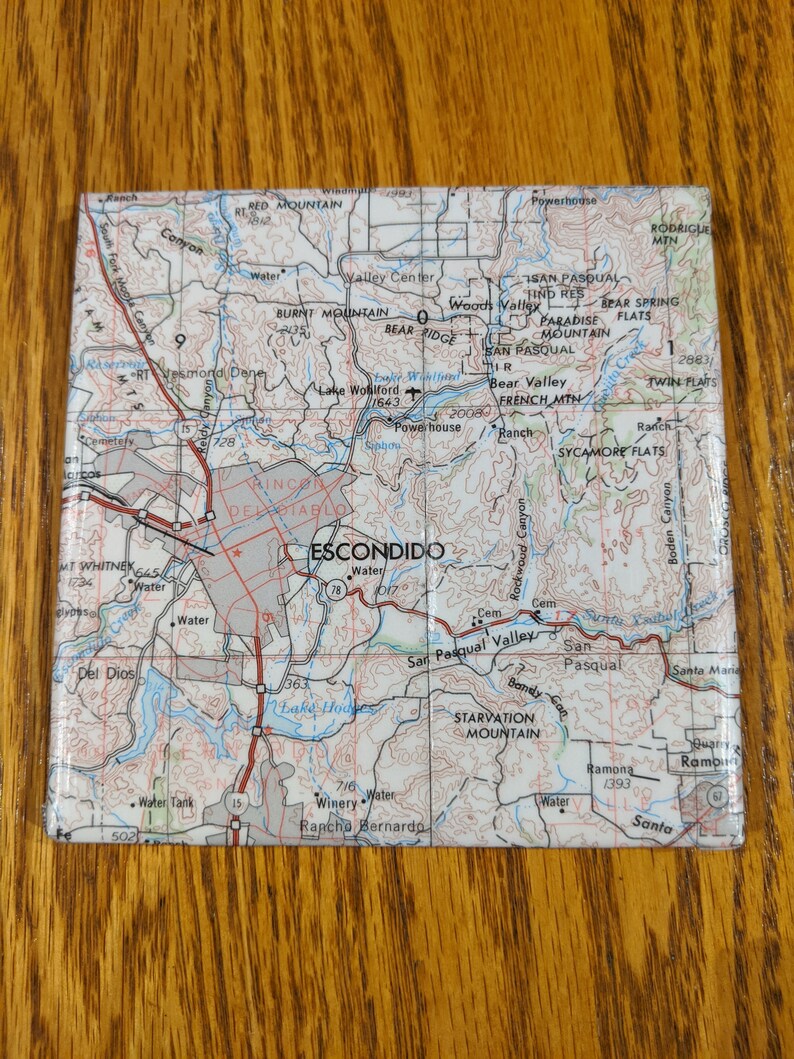 Each 4 Square Set of 4 Custom Map Coasters