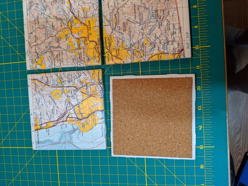 Each 4 Square Set of 4 Custom Map Coasters