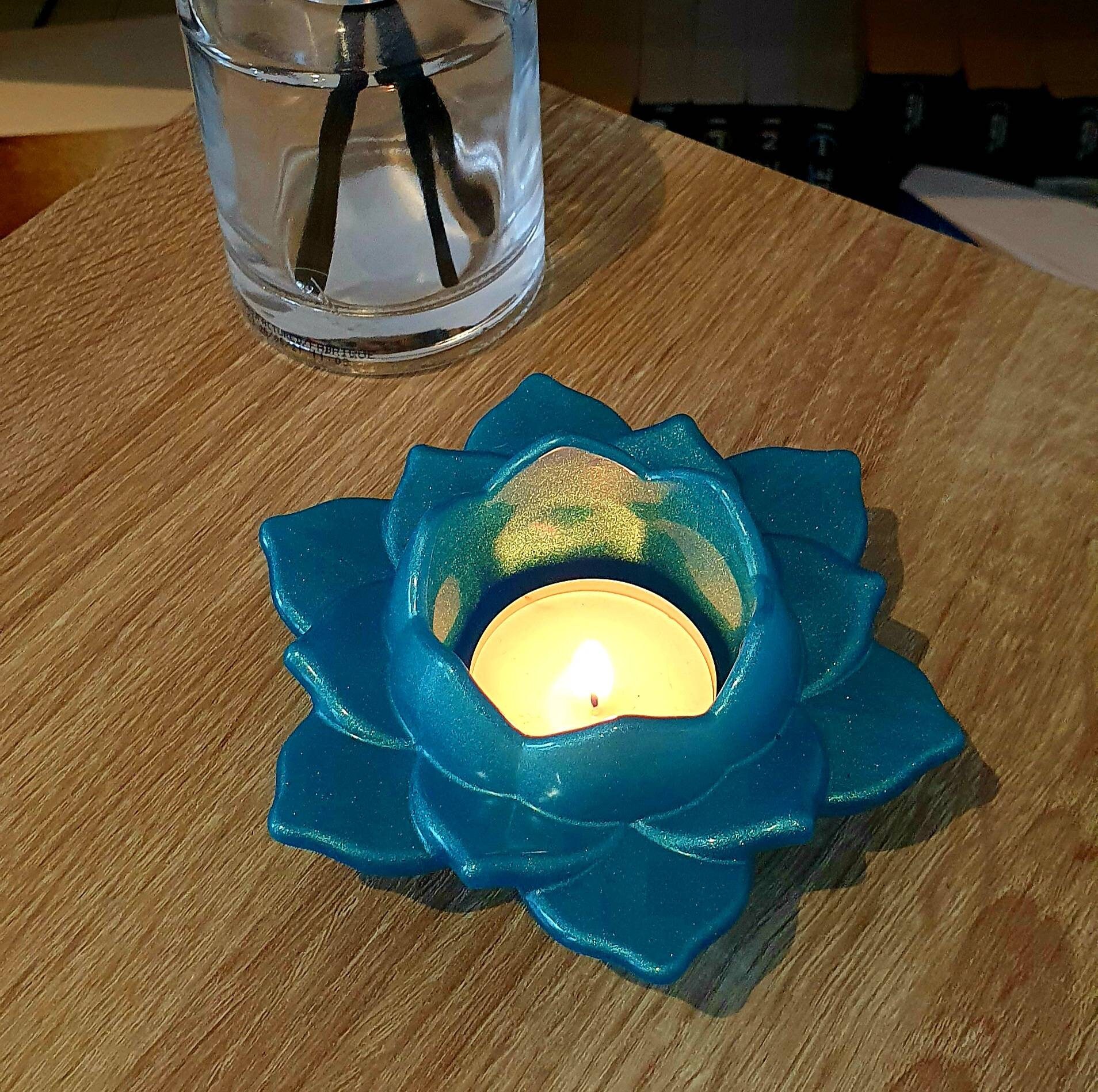 Bougeoir Lotus Bleu