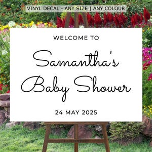 VINYL DECAL for Baby Shower Welcome Sign, Baby Shower Sticker, Custom Baby Shower Decal, Custom Mirror Decal, Custom New Baby Welcome Sign