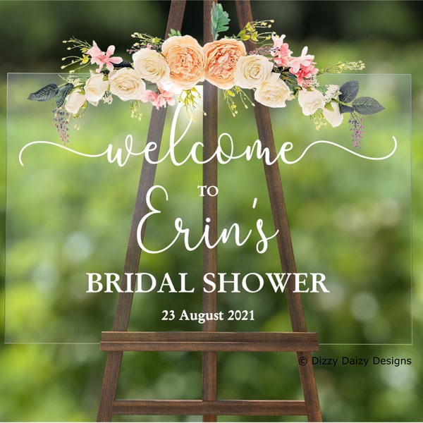 VINYL DECAL Custom Bridal Shower Decal, Custom Mirror Decal, DIY Bridal Shower Welcome Sign,  Custom Bridal Shower Sticker, Hen Party Decal