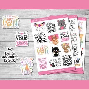 Cat Stickers, Cat Lover Stickers, Journal Stickers, Planner Stickers, Laptop Stickers, Phone Stickers, Cute Cat Stickers, Style 1