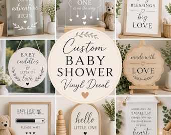 Custom Baby Shower Decal, DIY Baby Shower Welcome Sign, Custom Mirror Decal, Baby Shower Stickers, New Baby Welcome Sign, Custom Vinyl Decal