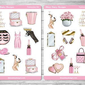 42 Fashionista Girl Stickers, Glamour Girl Stickers, French Fashion ...