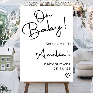VINYL DECAL for Baby Shower Welcome Sign, Custom Baby Shower Decal, Custom Mirror Decal, Custom Baby Shower Sticker, New Baby Welcome Sign