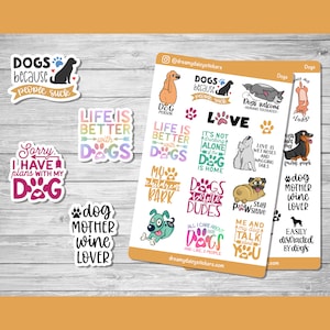 Cute Dog Stickers, Planner Stickers, Laptop Stickers, Phone Stickers, Scrapbook Stickers, Journal Stickers, Funny Dog Stickers, Dog Lover