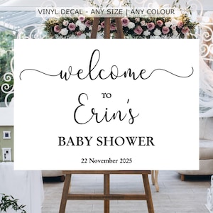 VINYL DECAL for Baby Shower Welcome Sign, Custom Baby Shower Decal, Custom Mirror Decal, Custom Baby Shower Sticker, New Baby Welcome Sign