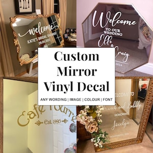 Custom Mirror Decal Sticker, Custom Vinyl Decal, Custom Vinyl Sticker, Personalised Decal, Personalised Sticker, Custom Mirror Sticker