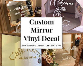 Custom Mirror Decal Sticker, Custom Vinyl Decal, Custom Vinyl Sticker, Personalised Decal, Personalised Sticker, Custom Mirror Sticker