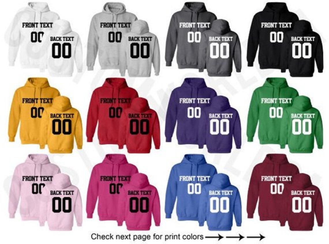 Custom Jersey Hoodie Design Your Name and Number HOODIE Etsy