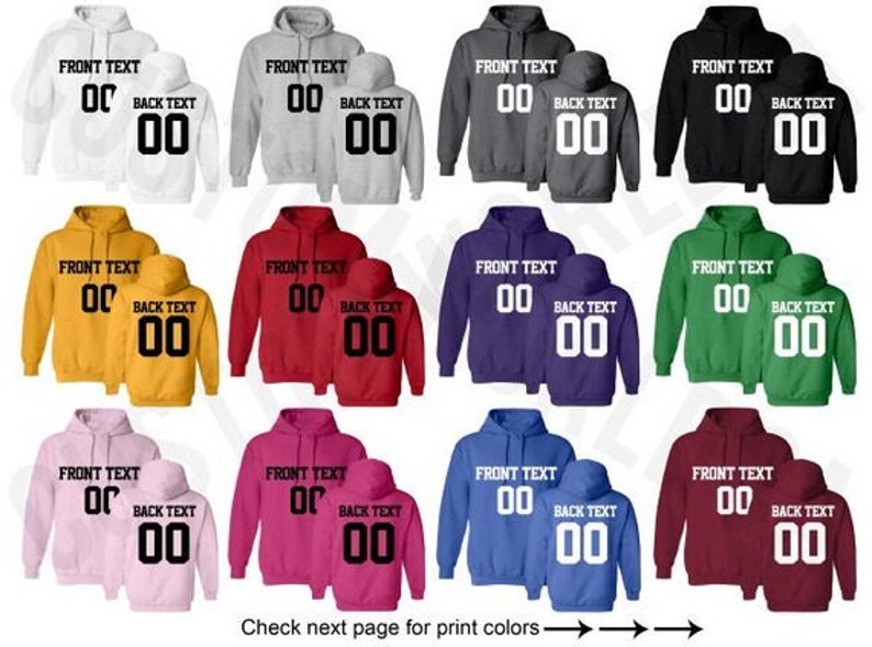 Custom Jersey Hoodie Design Your Name and Number HOODIE - Custom Jersey Hoodies Crewnecks - Pullover Team Sweatshirts 