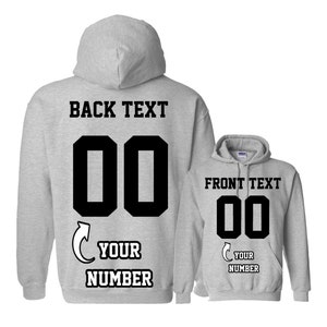 ADULT and YOUTH Custom Jersey Hoodie Design Your Name and Number HOODIE ...