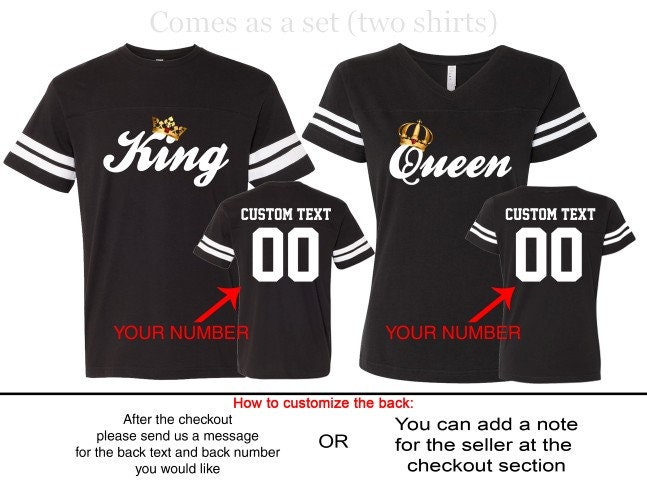 King and Queen Couple Custom T-Shirt with Your Name and Your | Etsy